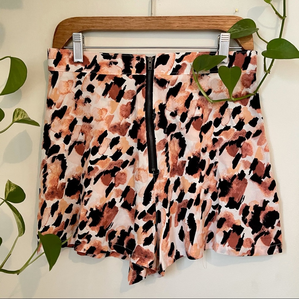 RVCA Multicolor Animal Print Zip-Front Women’s Shorts